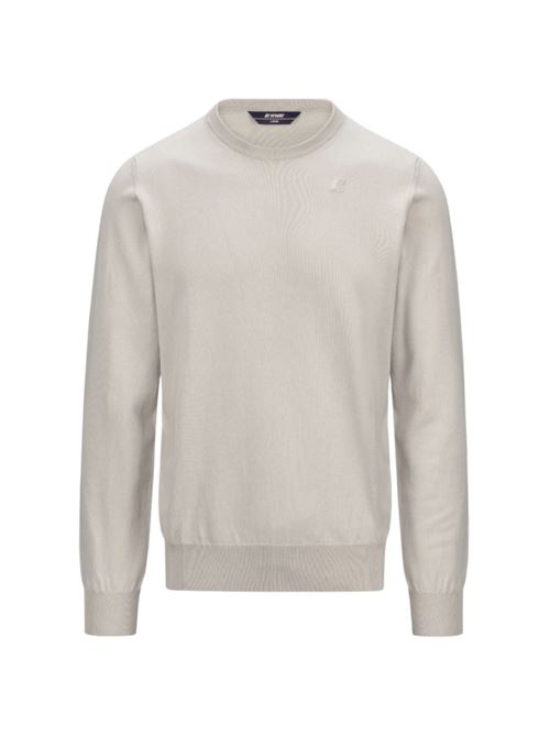maglione uomo girocollo cotone beige K-WAY | K4122YW634